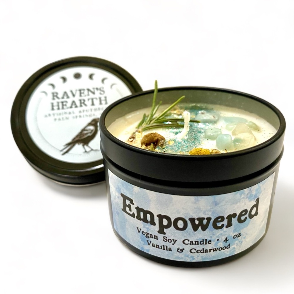Empowered Soy Candle | Cedar and Vanilla Scented | Promotes Self Love & Power